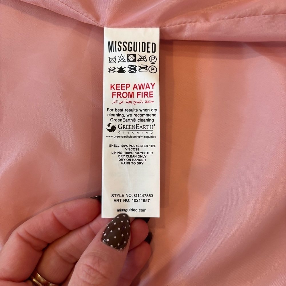 Missguided Drop Shoulder Light Pink Faux Fur Formal Women's Coat US Size 6 - Picture 7 of 10